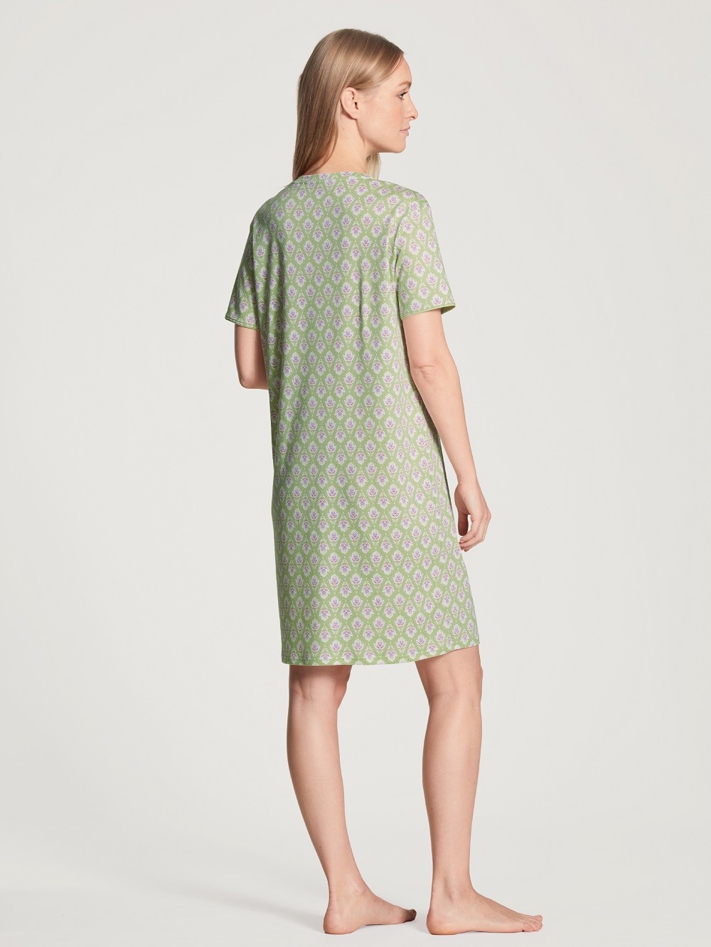 Calida Kurzarm Nachthemd 31193 grün - von hinten