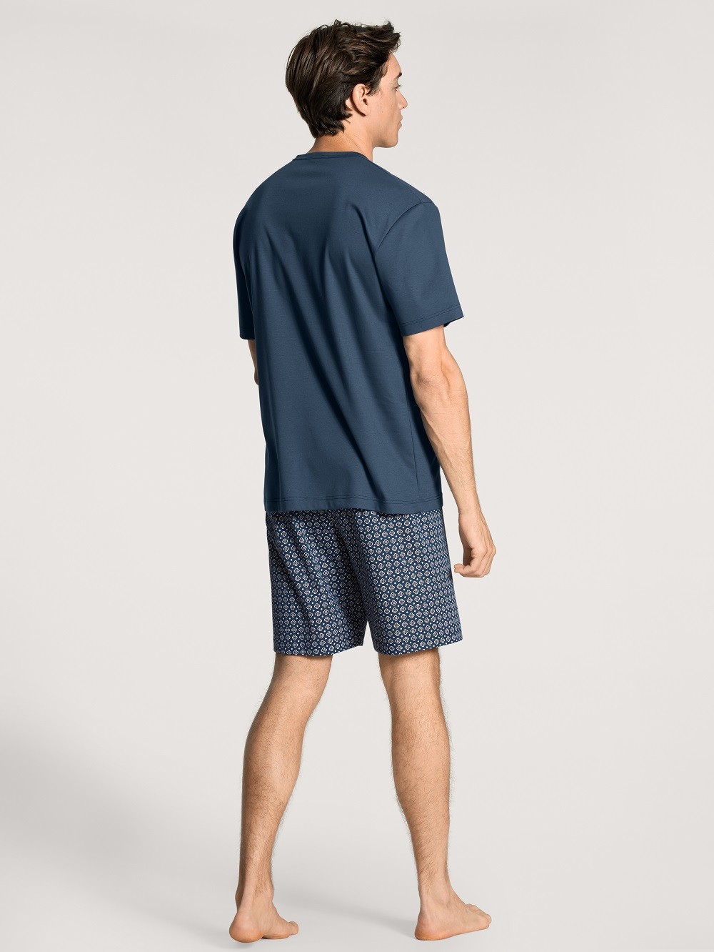 Calida Herren Kurzpyjama blau - von hinten