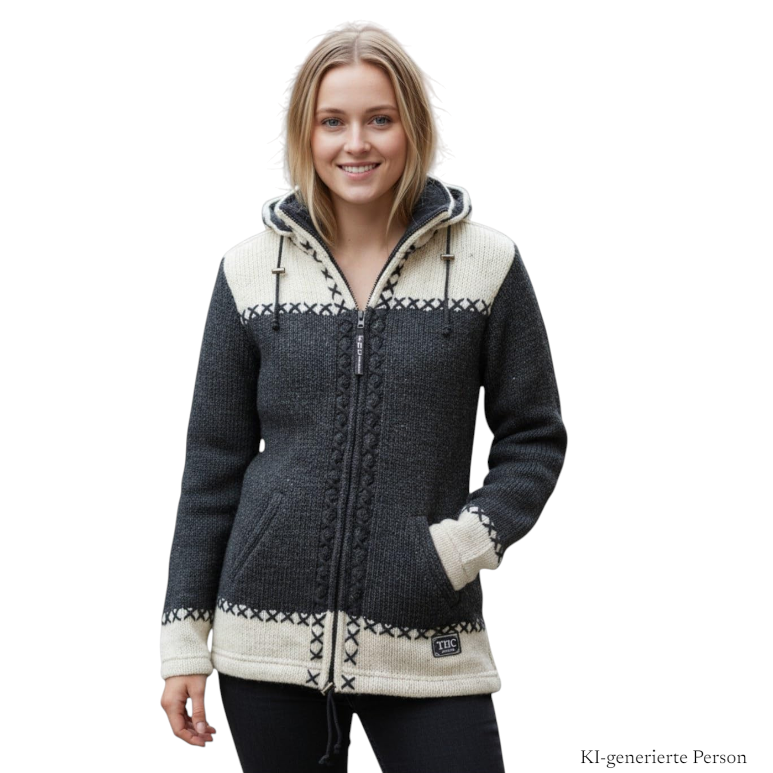 THC Schafwoll Strickjacke 511 KI-Generiert Model 2