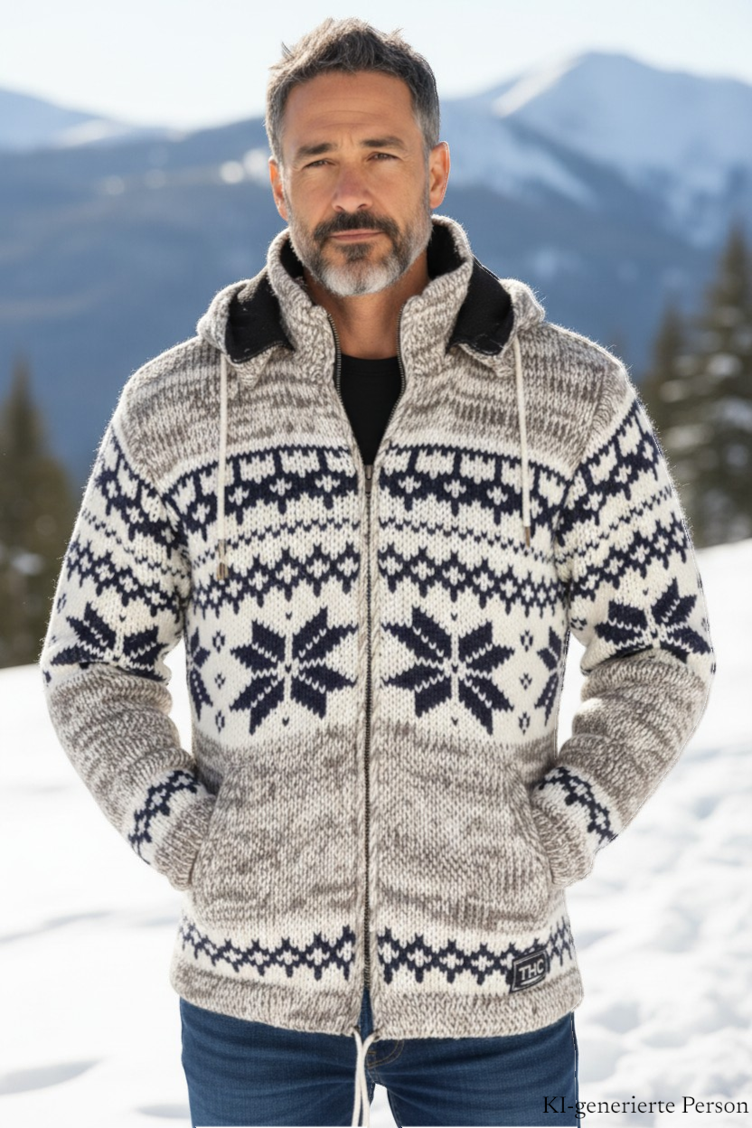 THC Schafwoll Strickjacke 609 KI-Generiert Model 1