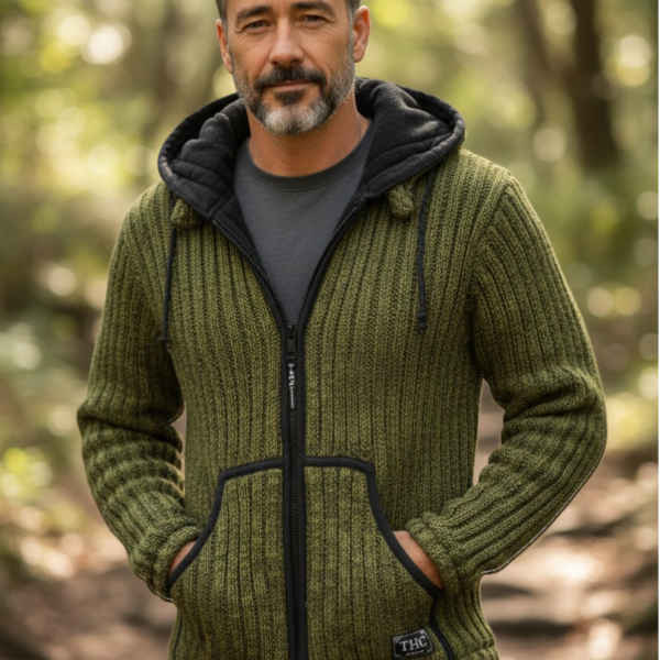 THC Schafwoll Strickjacke 720 KI-Generiert Model 1