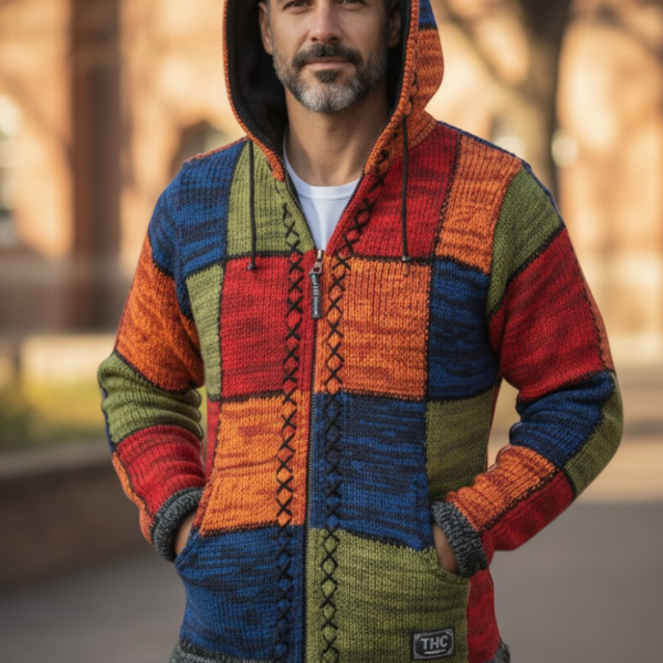 THC Schafwoll Strickjacke 814 KI-Generiert Model 1