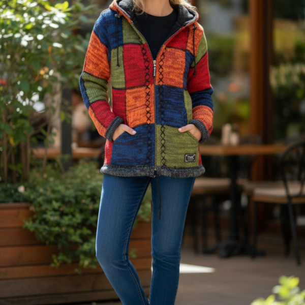 THC Schafwoll Strickjacke 814 KI-Generiert Model 2