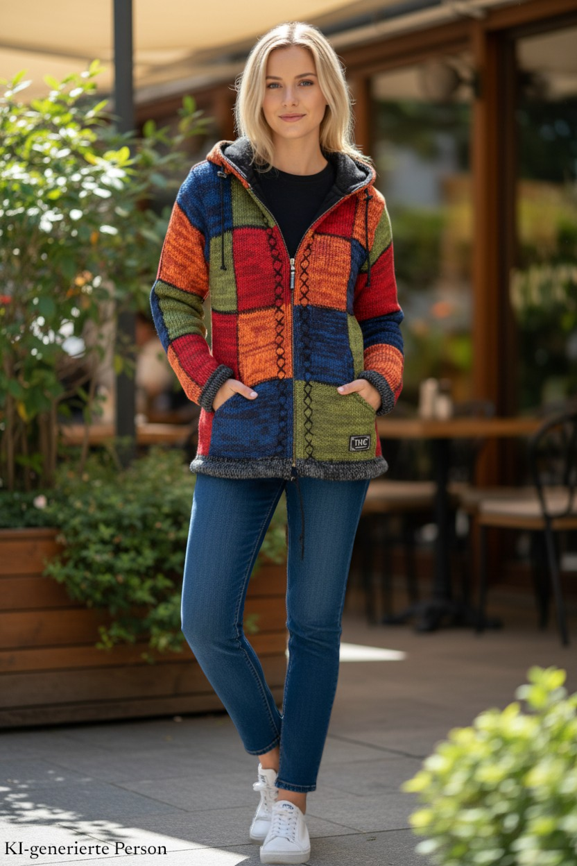 THC Schafwoll Strickjacke 814 KI-Generiert Model 2