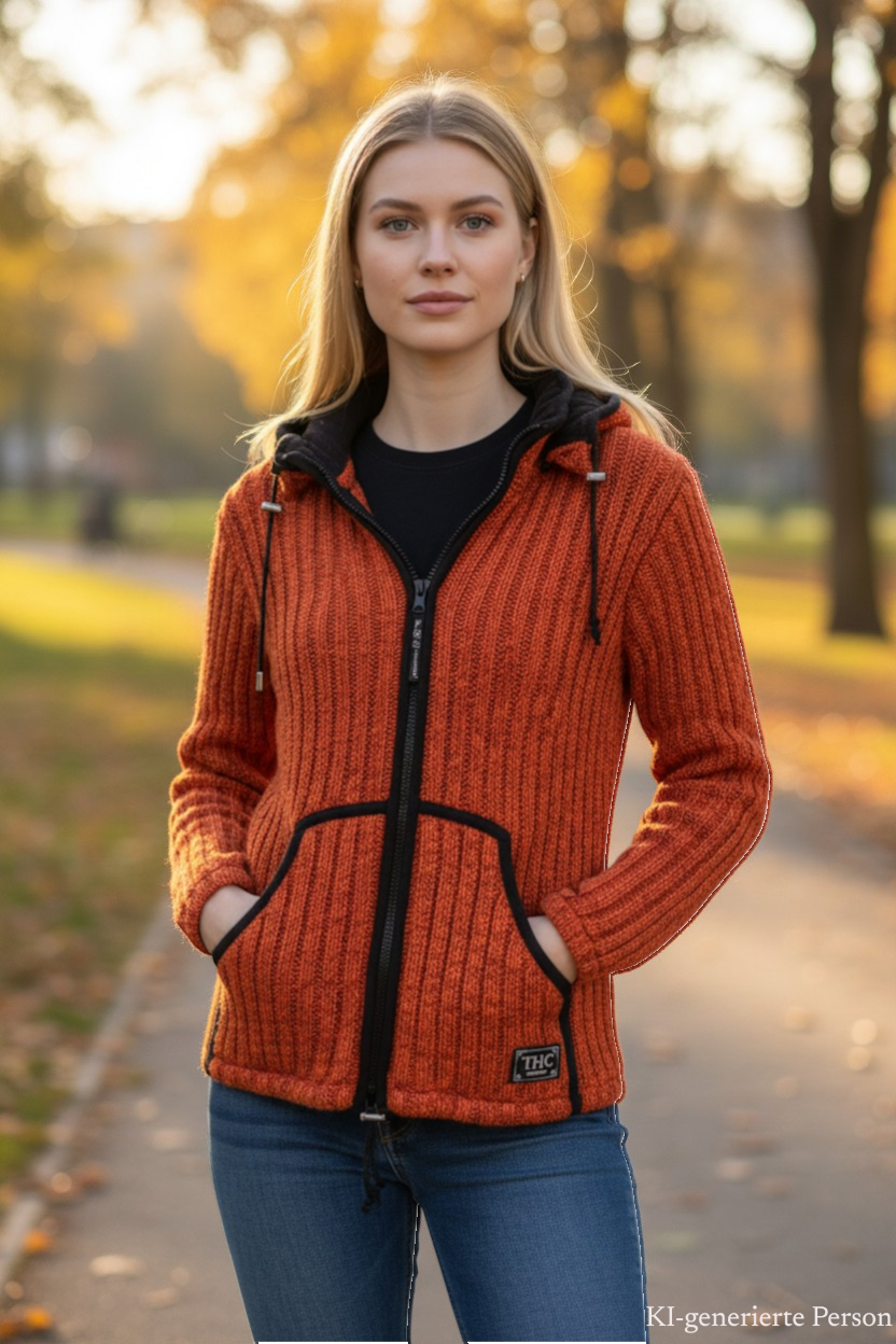 THC Schafwoll Strickjacke 719 KI-Generiert Model 1