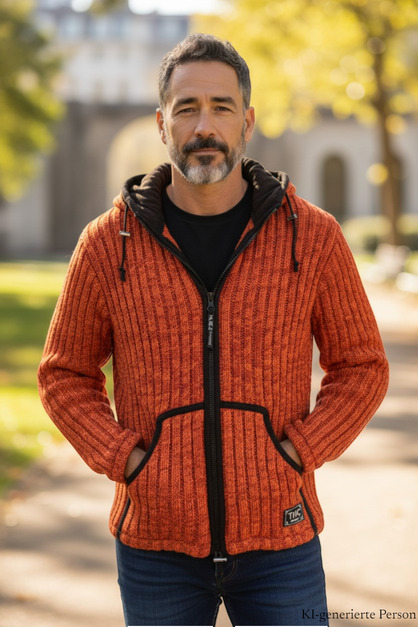 THC Schafwoll Strickjacke 719 KI-Generiert Model 2