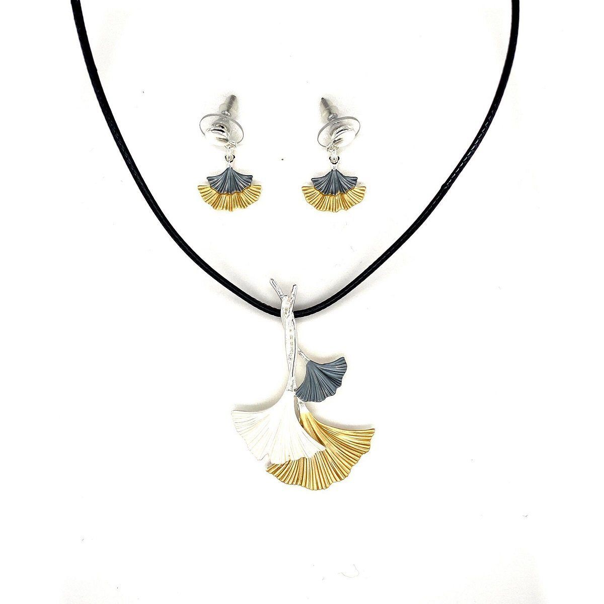 CO442 Schmuckset Halskette Ohrringe tricolor