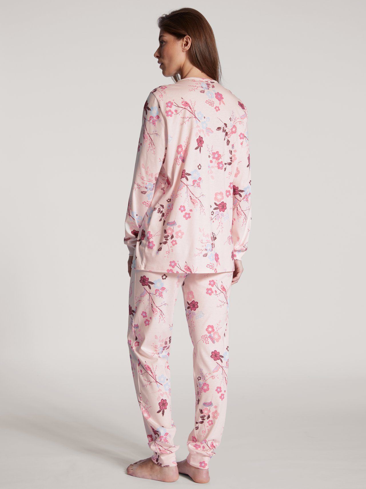 Calida Damen Bündchenpyjama Rosa - von hinten Calida Damen Bündchenpyjama Rosa - von hinten
