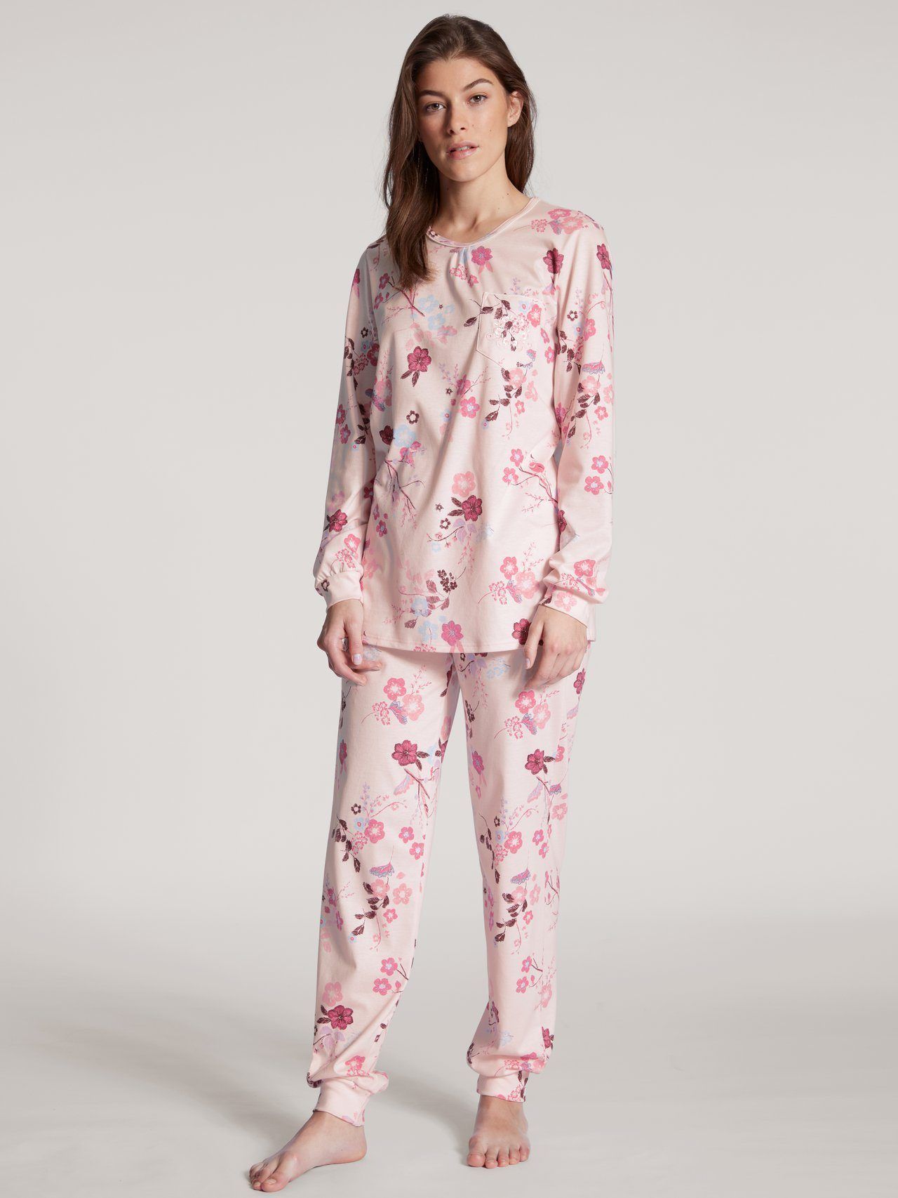 Calida Damen Bündchenpyjama Rosa - von vorne Calida Damen Bündchenpyjama Rosa - von vorne