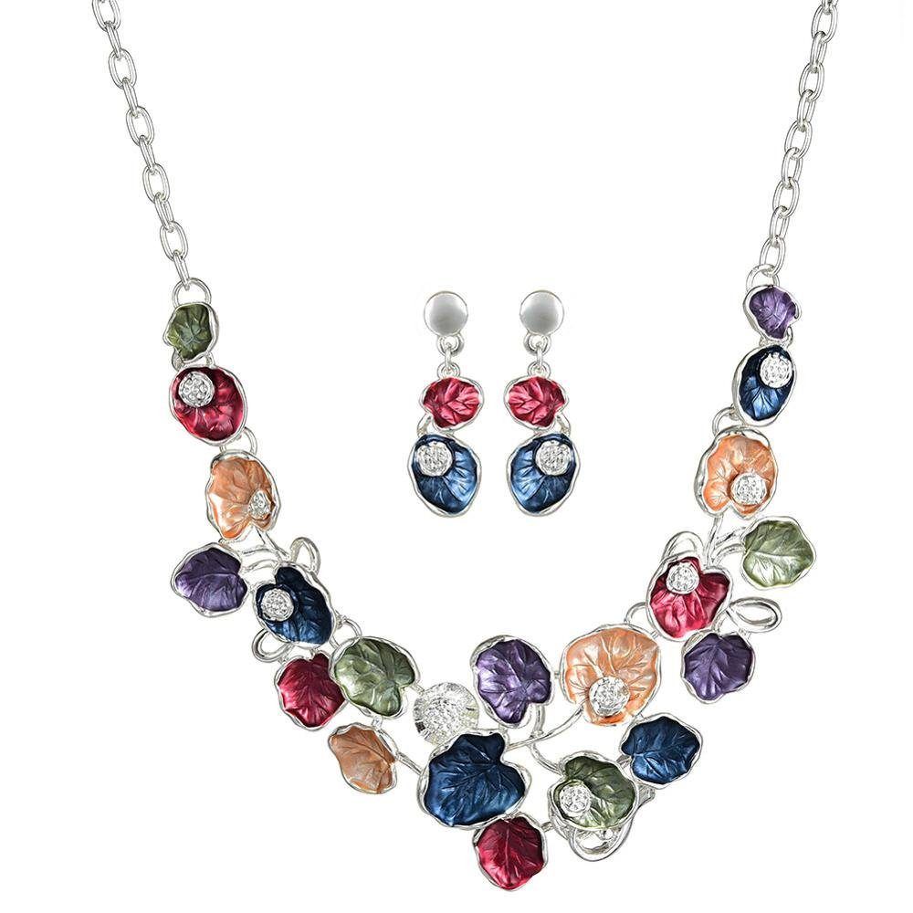 Collier_mit_Ohrringen_Blaetter_COM001_003|Collier mit Ohrringen Blätter COM001