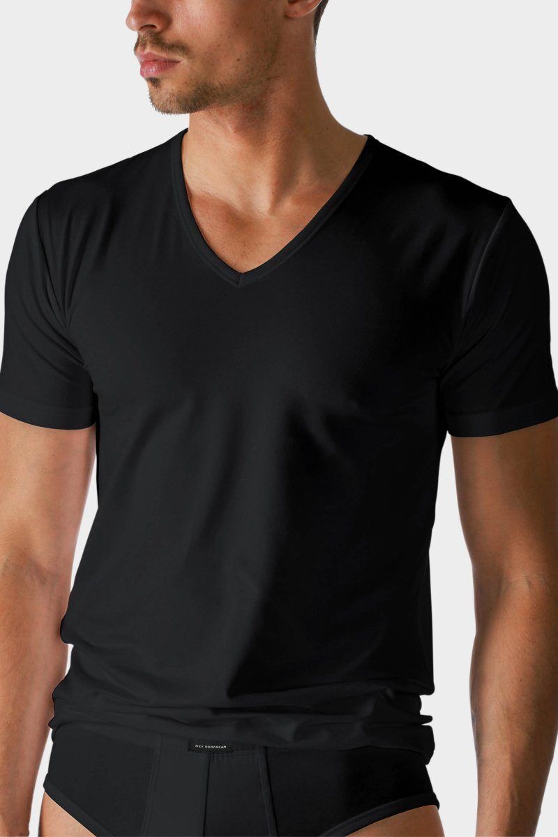 Mey Herren Unterhemd Shirt Dry Cotton schwarz - von vorne