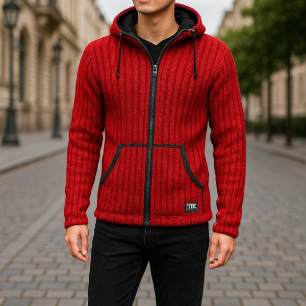 THC Schafwoll Strickjacke 715 KI-Generiert Model 2
