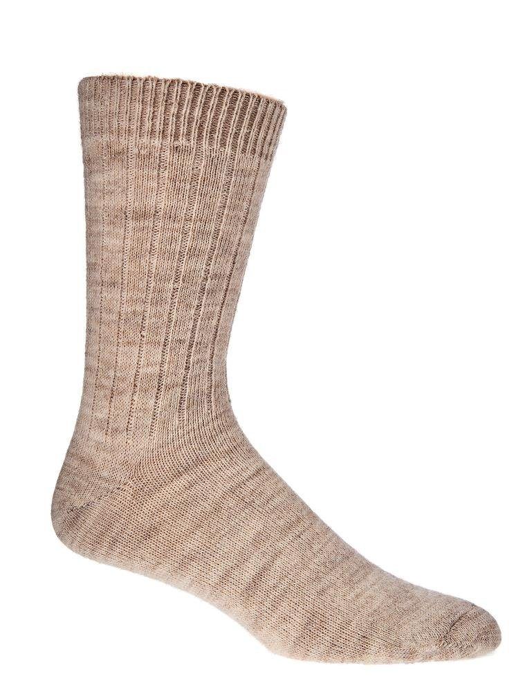 Socks4Fun 100% Wollsocken Schafwolle Alpaka 2 Paar beige
