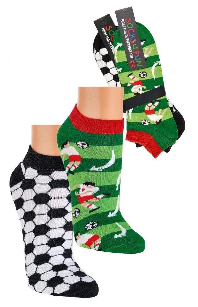 Socks4Fun Sneaker Füsslinge Fußball 2er Bündel