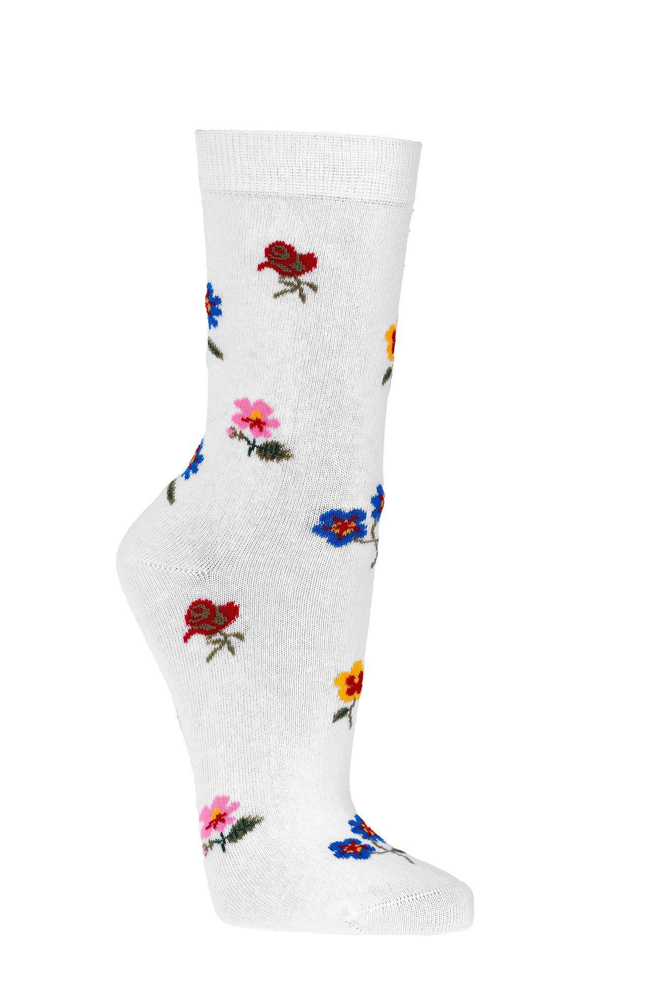 Socks 4 Fun Blümchen weiß|Socks 4 Fun Blümchen Socks 4 Fun Blümchen weiß