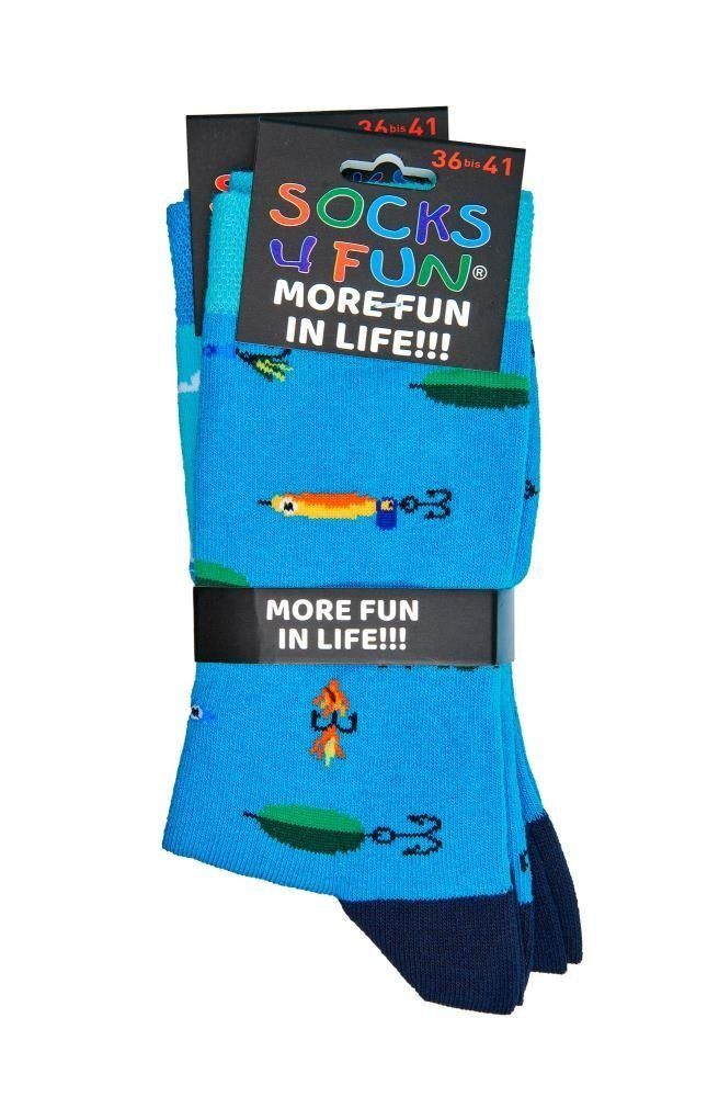 Socks 4 Fun Motivsocken Angler 2er Bündel vorne