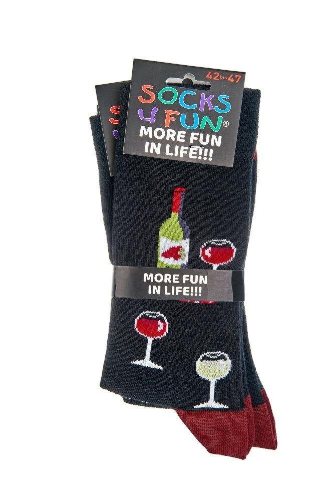 Socks 4 Fun Weintrinker Vino 2er Bündel vorne