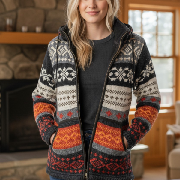 THC Schafwoll Strickjacke 825 KI-Generiert Model 1