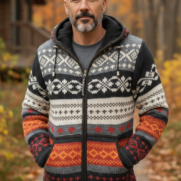 THC Schafwoll Strickjacke 825 KI-Generiert Model 2