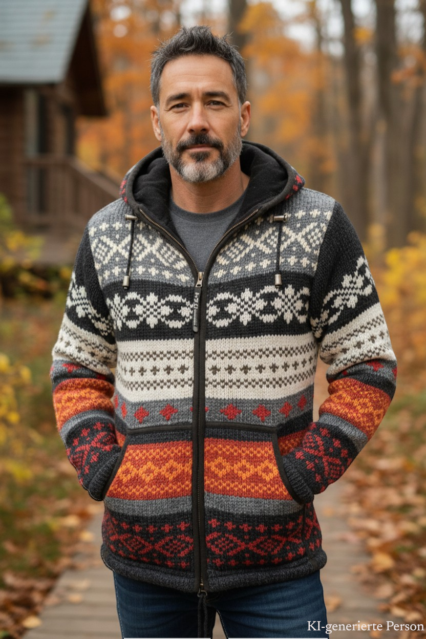 THC Schafwoll Strickjacke 825 KI-Generiert Model 2