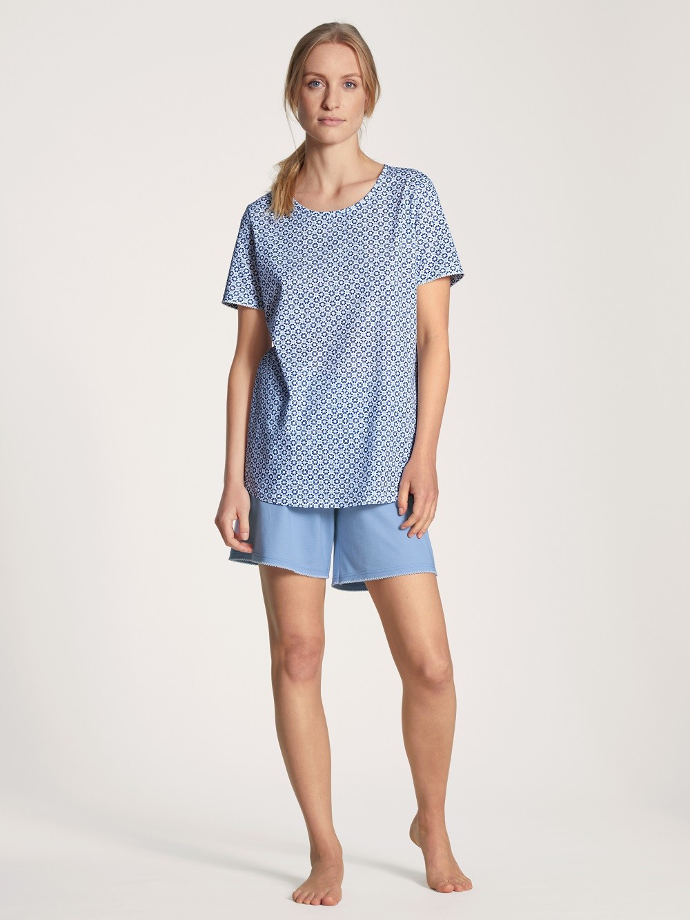 Calida Kurzpyjama 43253 blau - von vorne