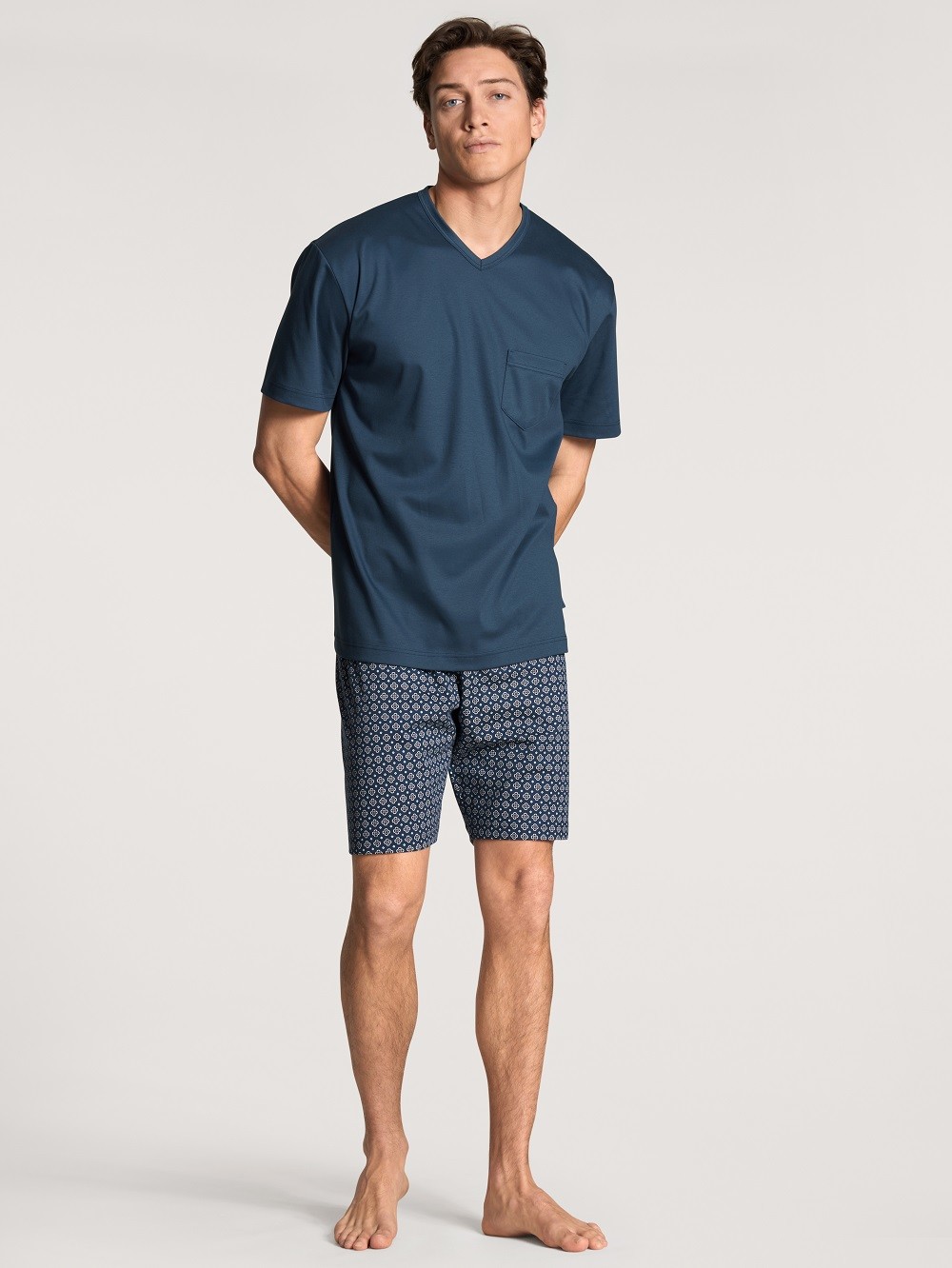 Calida Herren Kurzpyjama blau 1- von vorne