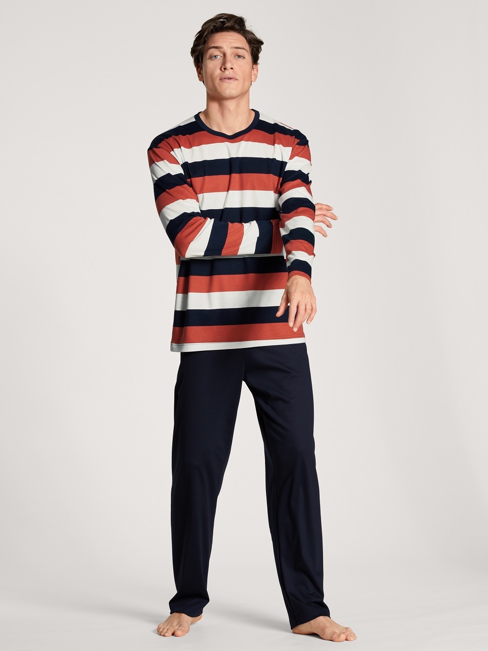 Calida Herrenpyjama rot - von vorne Calida Herrenpyjama rot - von vorne