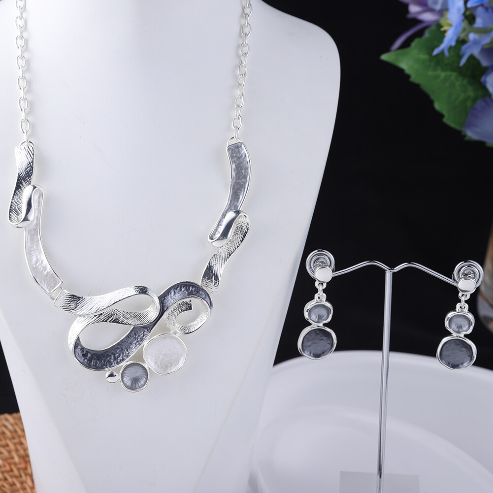 Mein Style Collier mit Ohrringen COM058 - grau