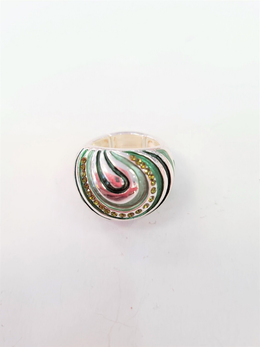 Mein Style elastischer Ring - silbergrün