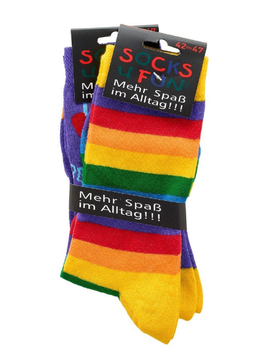 Socks 4 Fun Motivsocken Rainbow Love 2er Bündel sortiert vorne