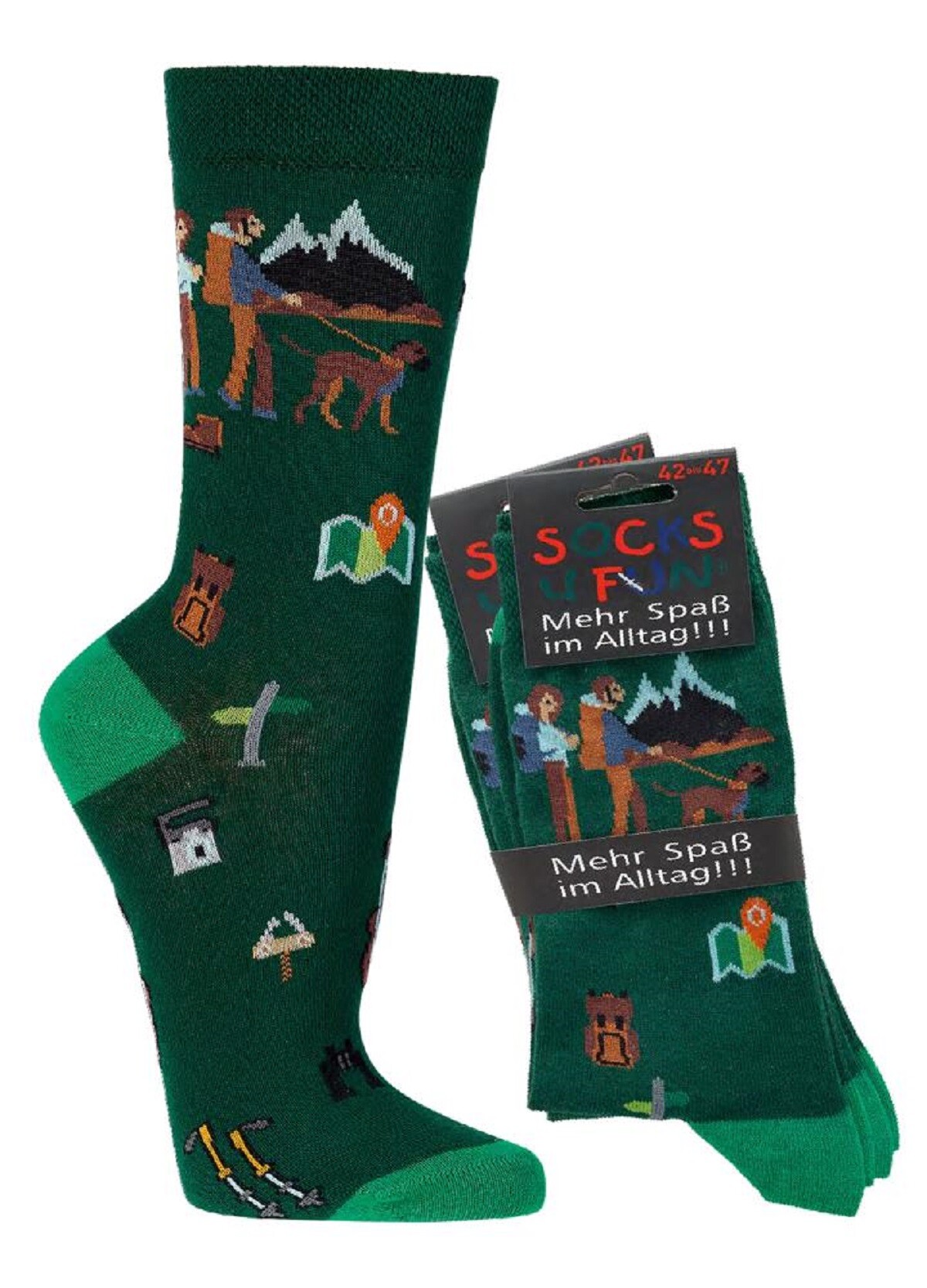 Socks 4 Fun Motivsocken Wanderfreunde 2er-Bündel