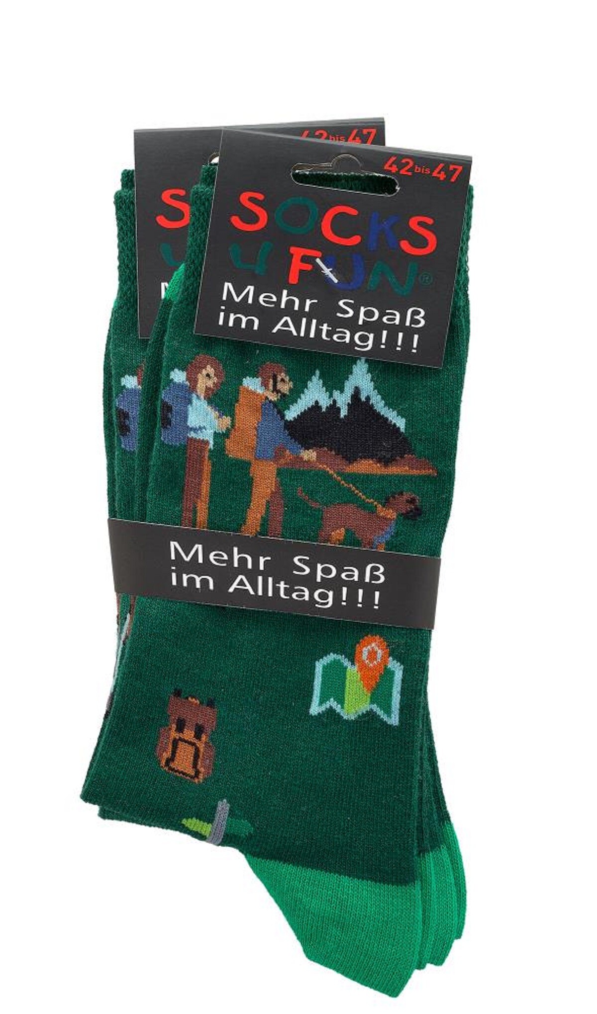 Socks 4 Fun Motivsocken Wanderfreunde 2er-Bündel vorne