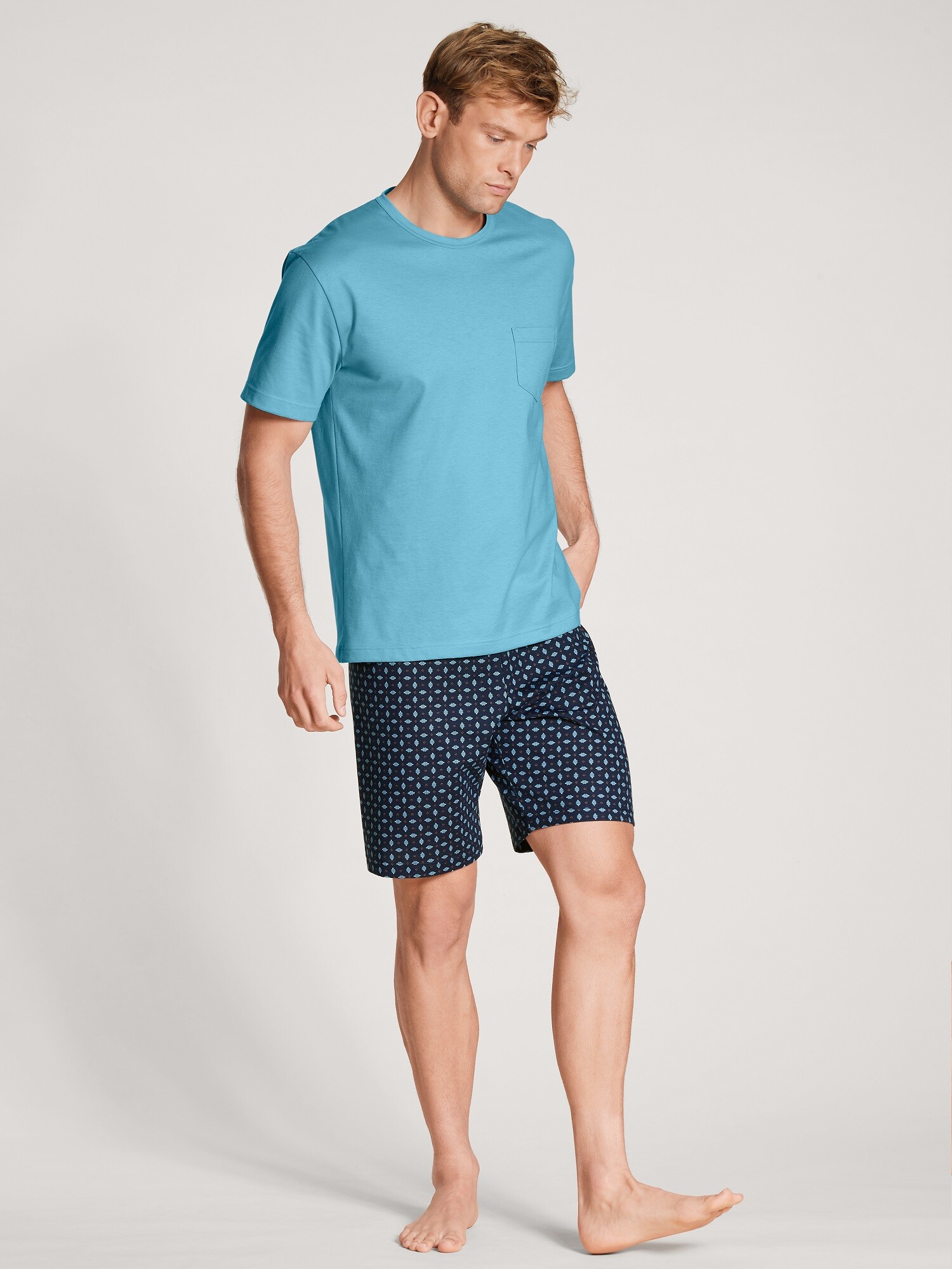 Calida Herren Kurzpyjama hellblau Calida Herren Kurzpyjama hellblau