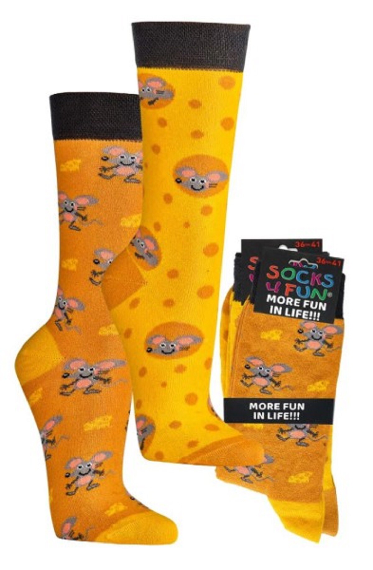Socks 4 Fun Motivsocken Käsemaus