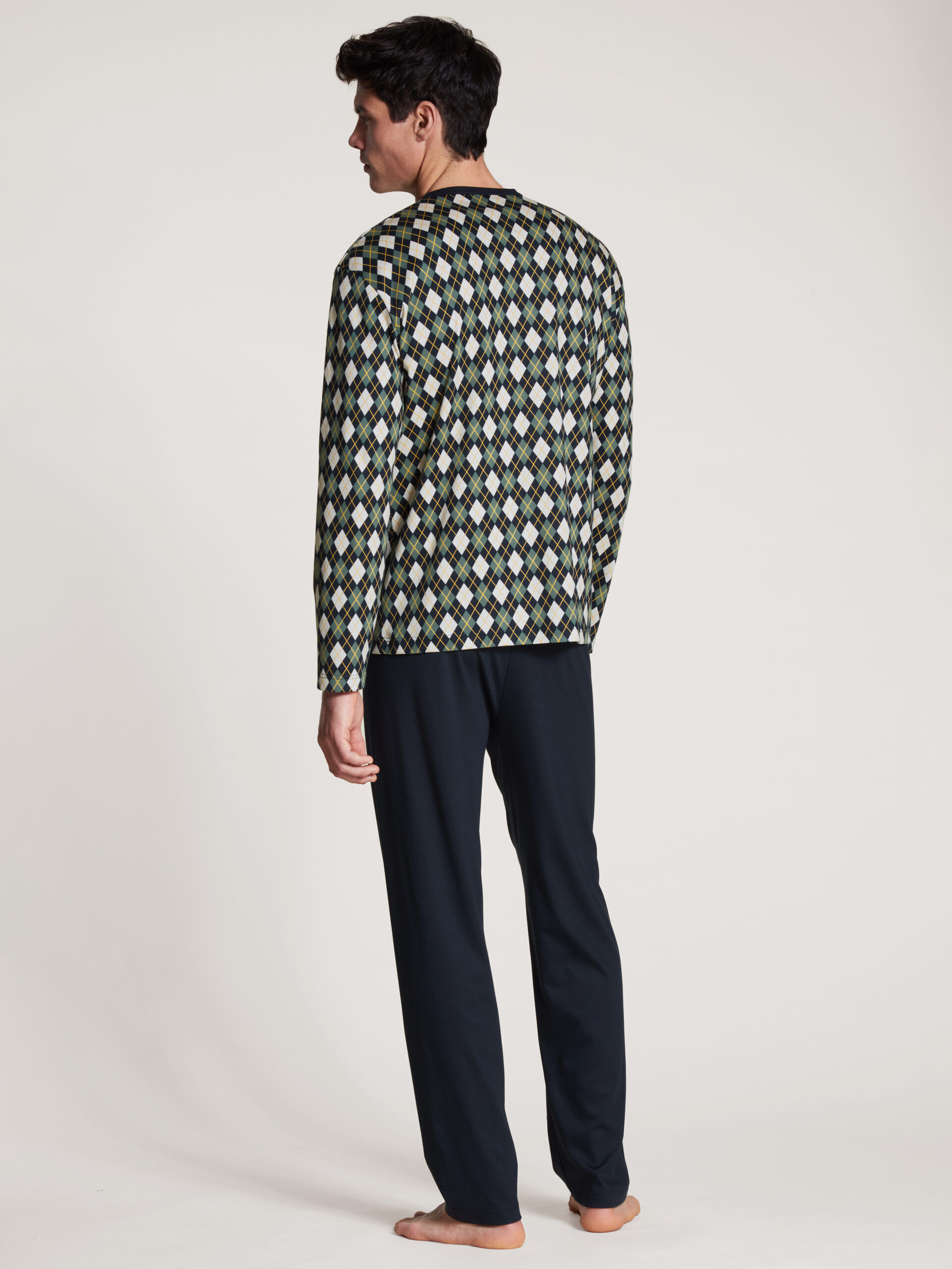 Calida Herrenpyjama laurel green - von hinten