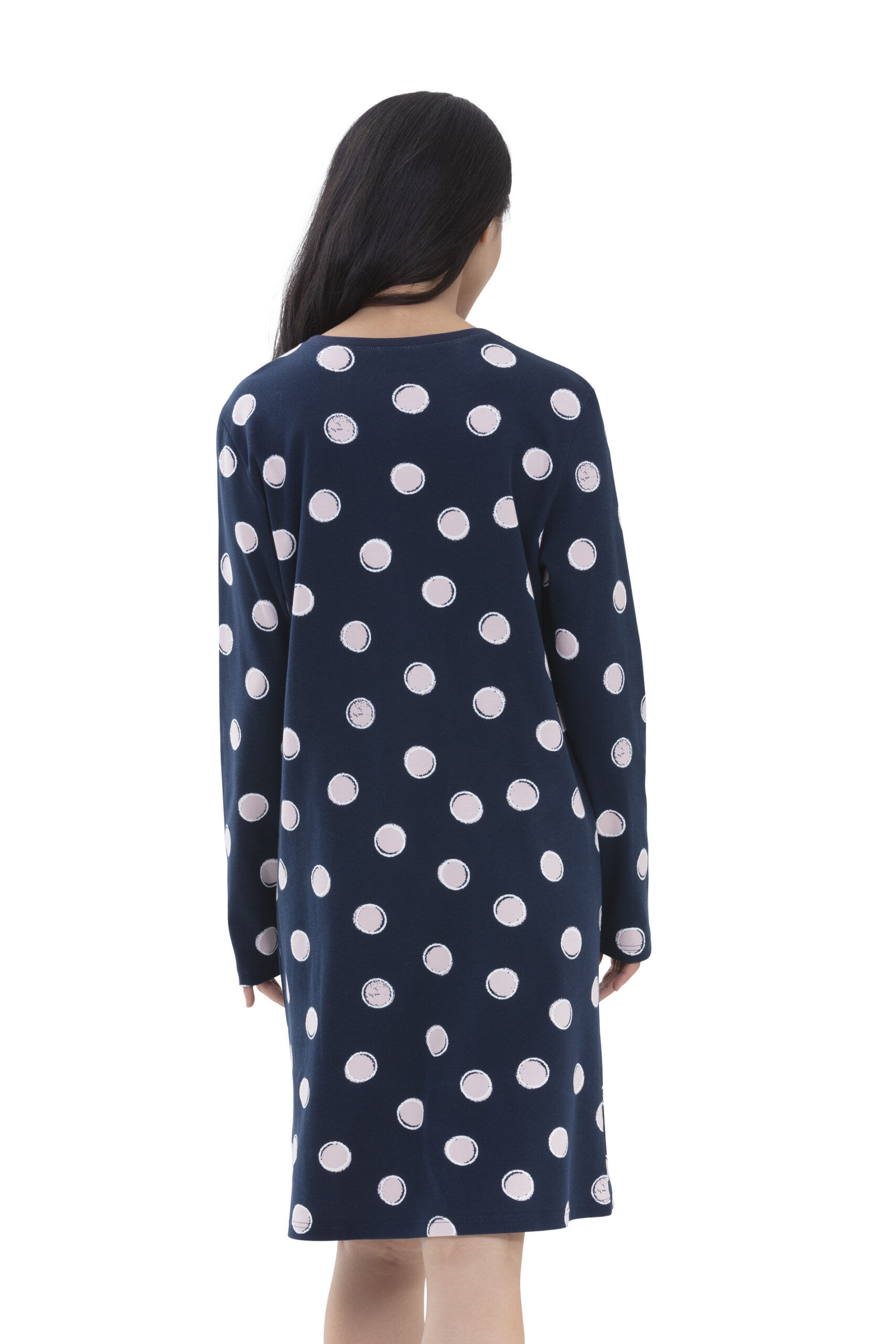 Mey Langarm Nachthemd night blue - von hinten Mey Langarm Nachthemd night blue - von hinten