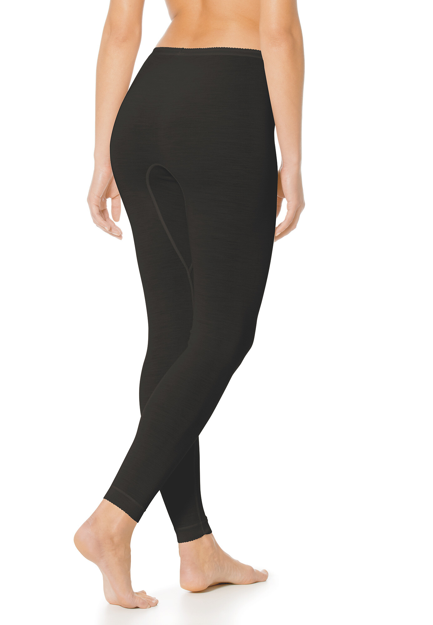 Mey Wolle/Seide 68602 Leggings schwarz - von hinten