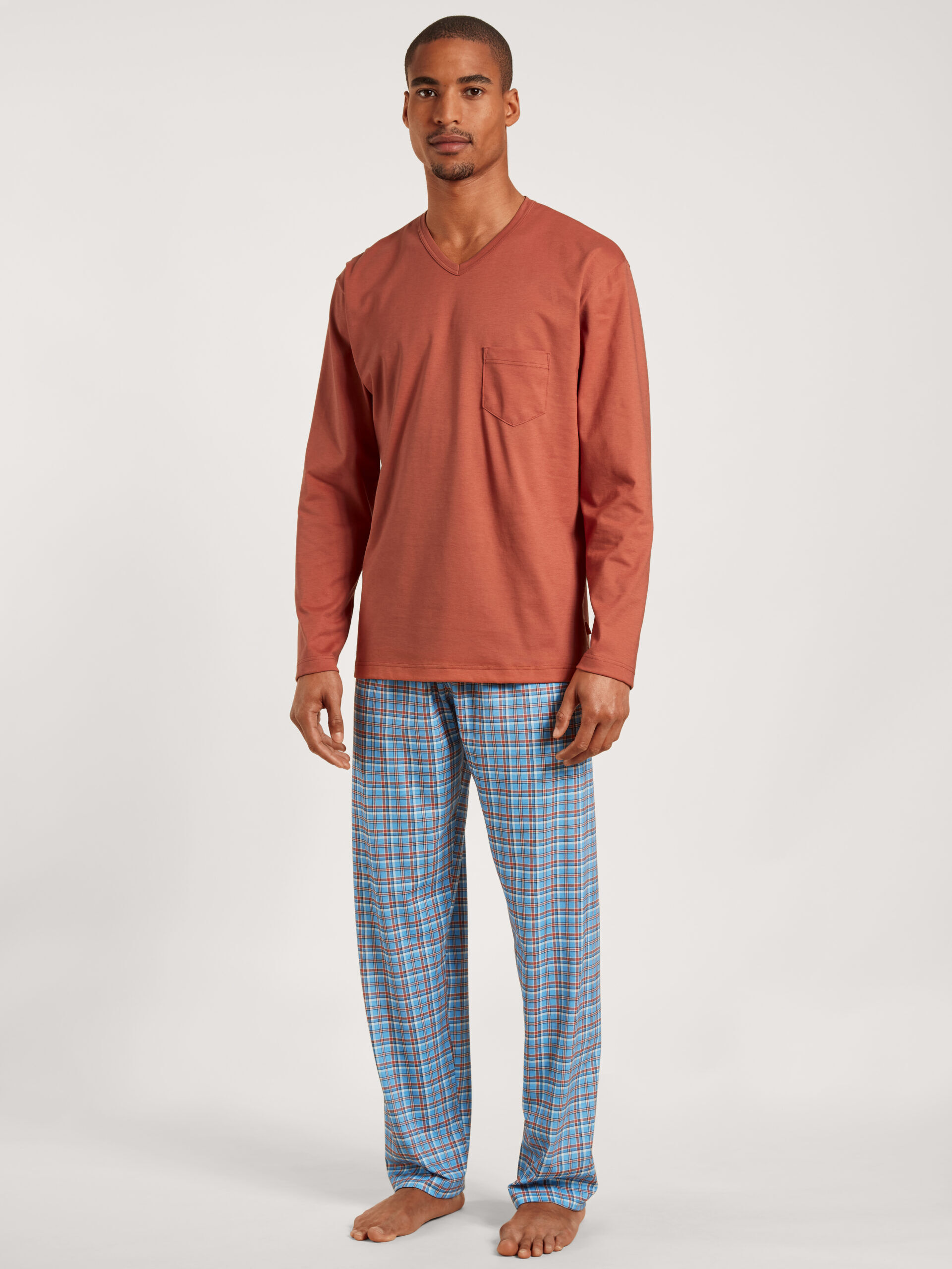 Calida Herrenpyjama redwood - von vorner