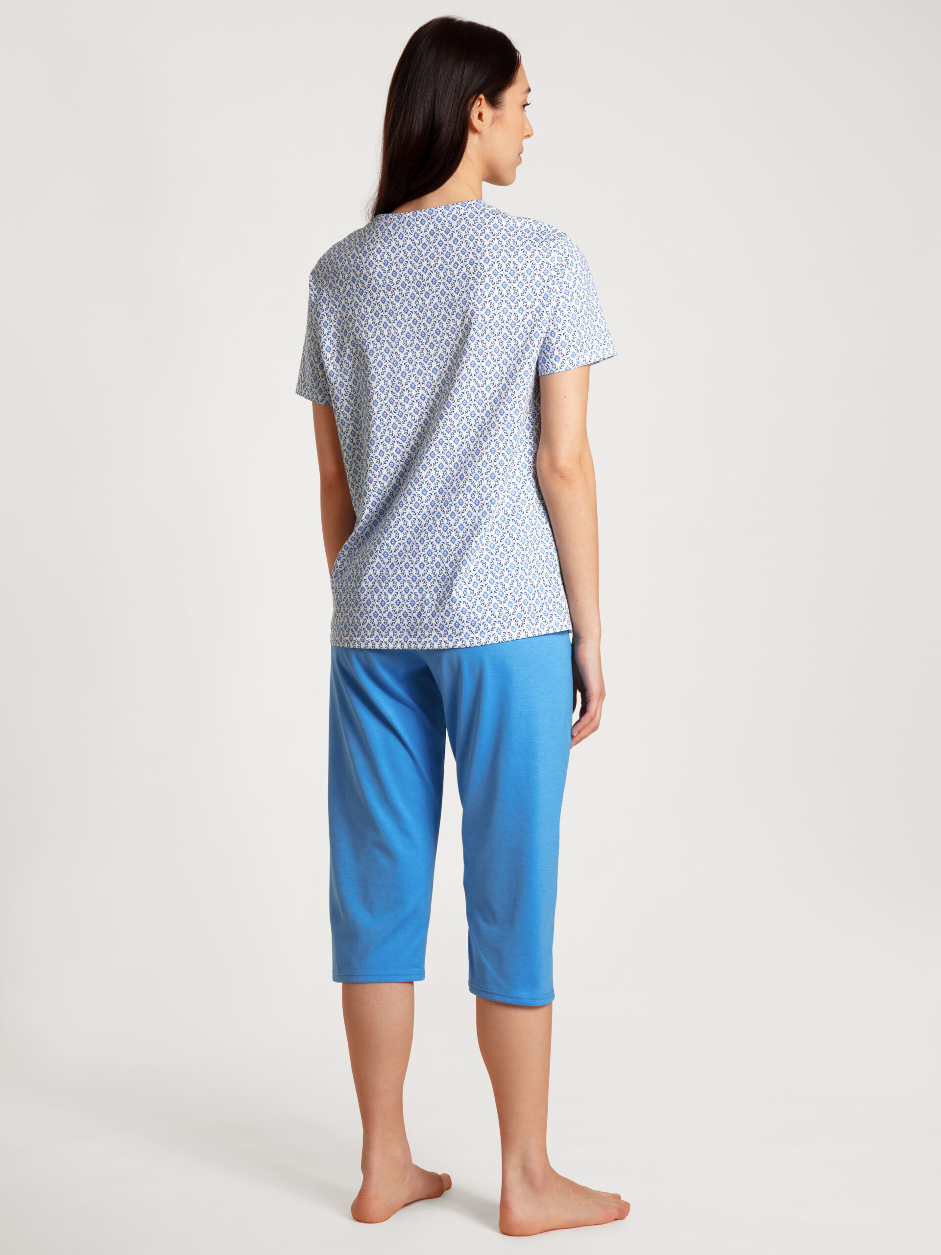 Calida Damenpyjama azurit blue - von hinten