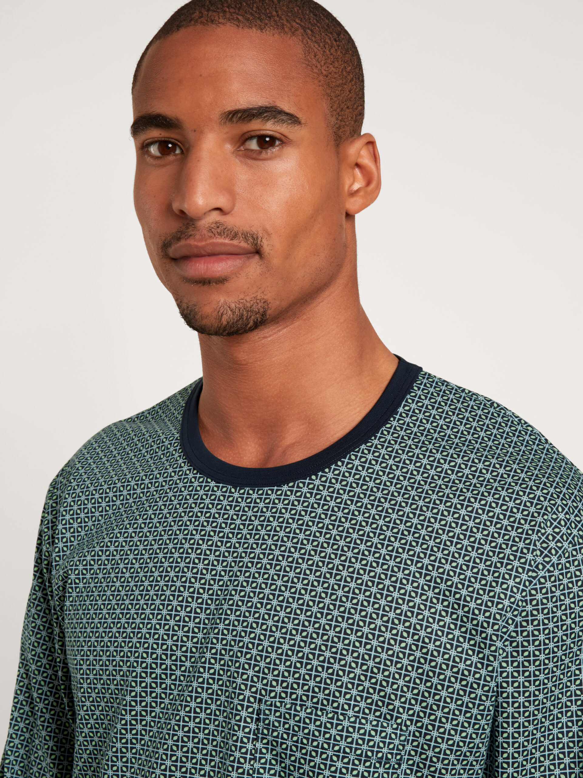 Calida Herren Bündchenpyjama tempest blue