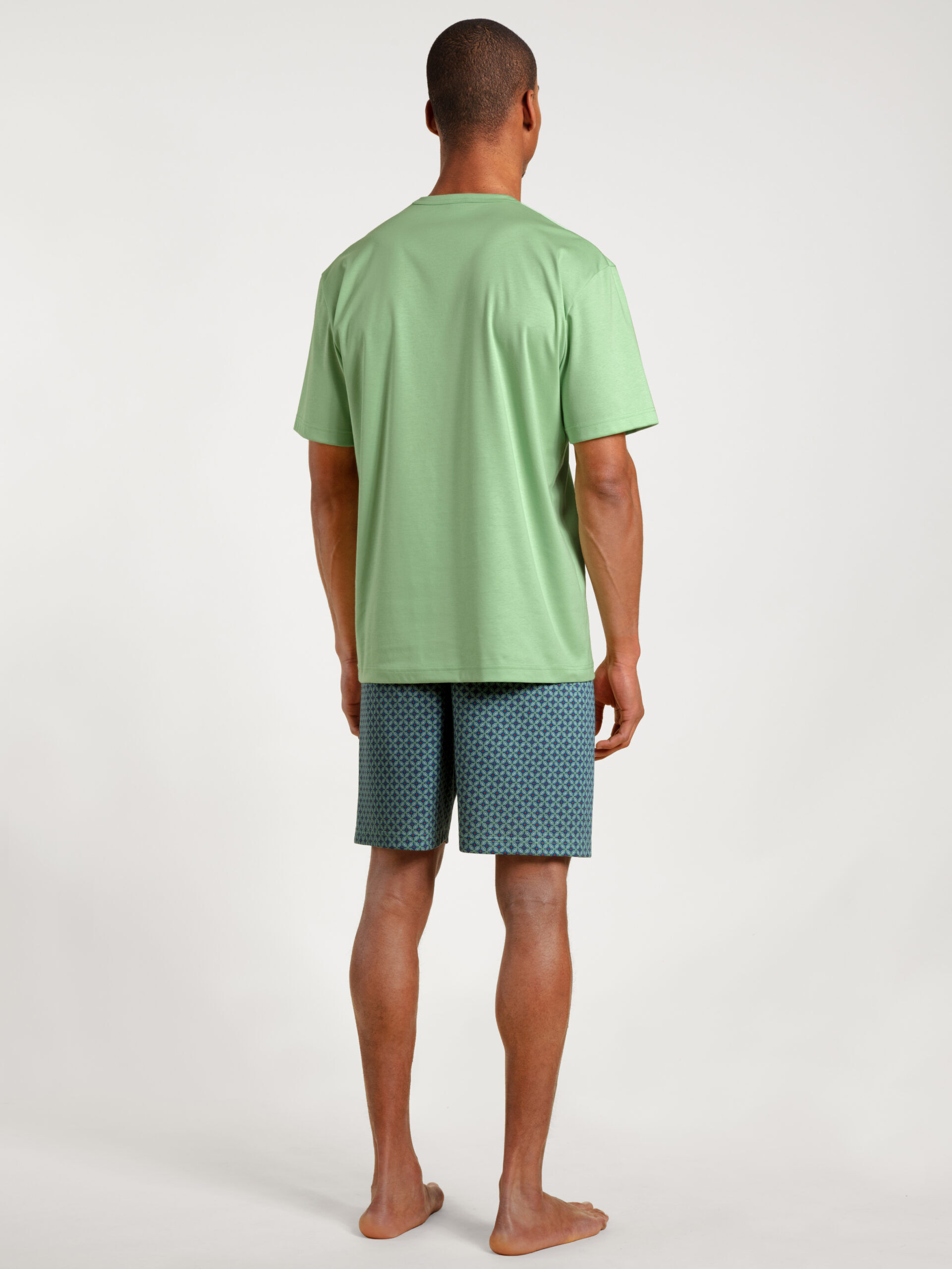 Calida Herren Kurzpyjama iris green - von hinten Calida Herren Kurzpyjama iris green - von hinten