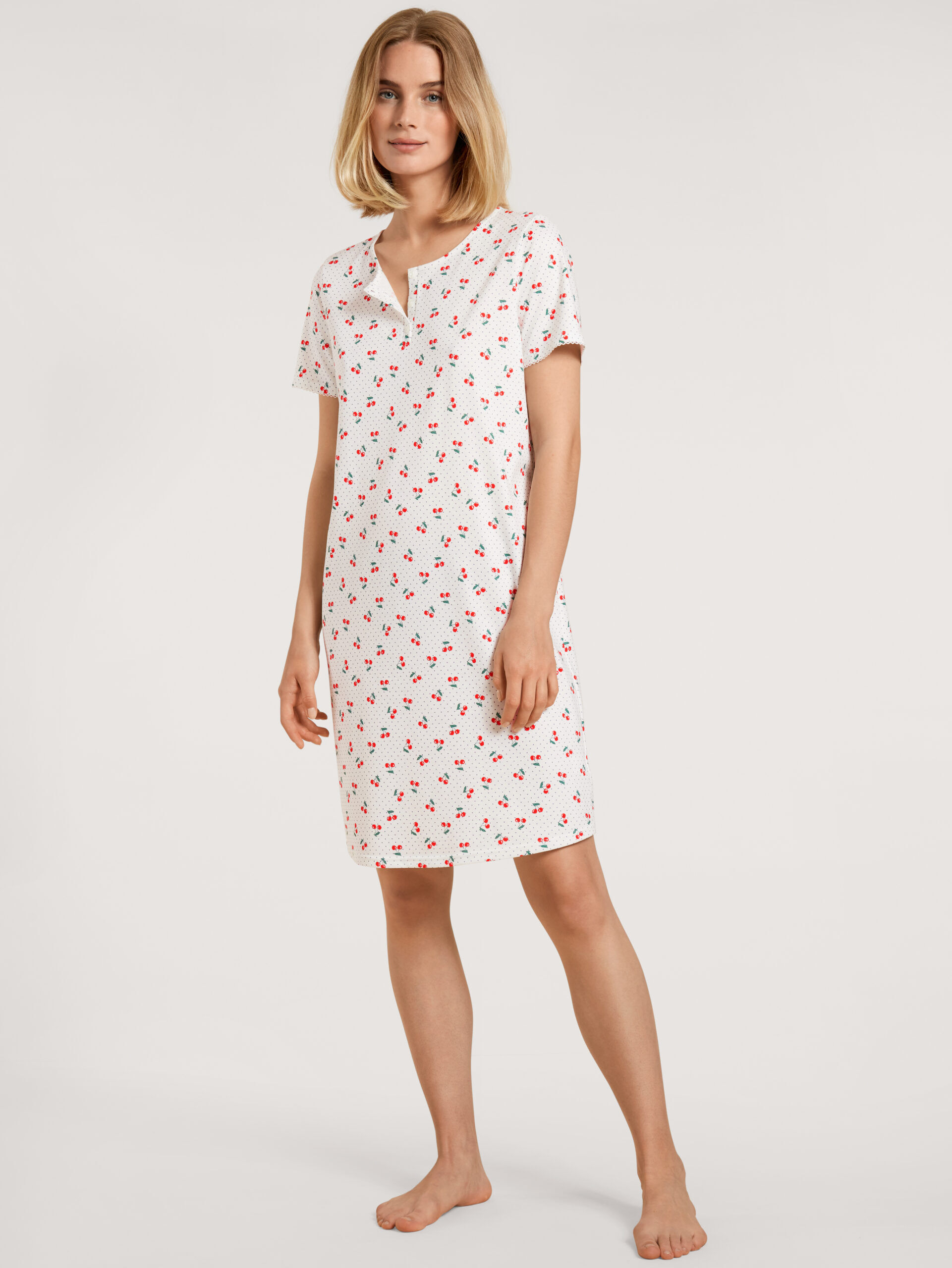 Calida Nachthemd Kurzarm 34353 red glow - von vorne