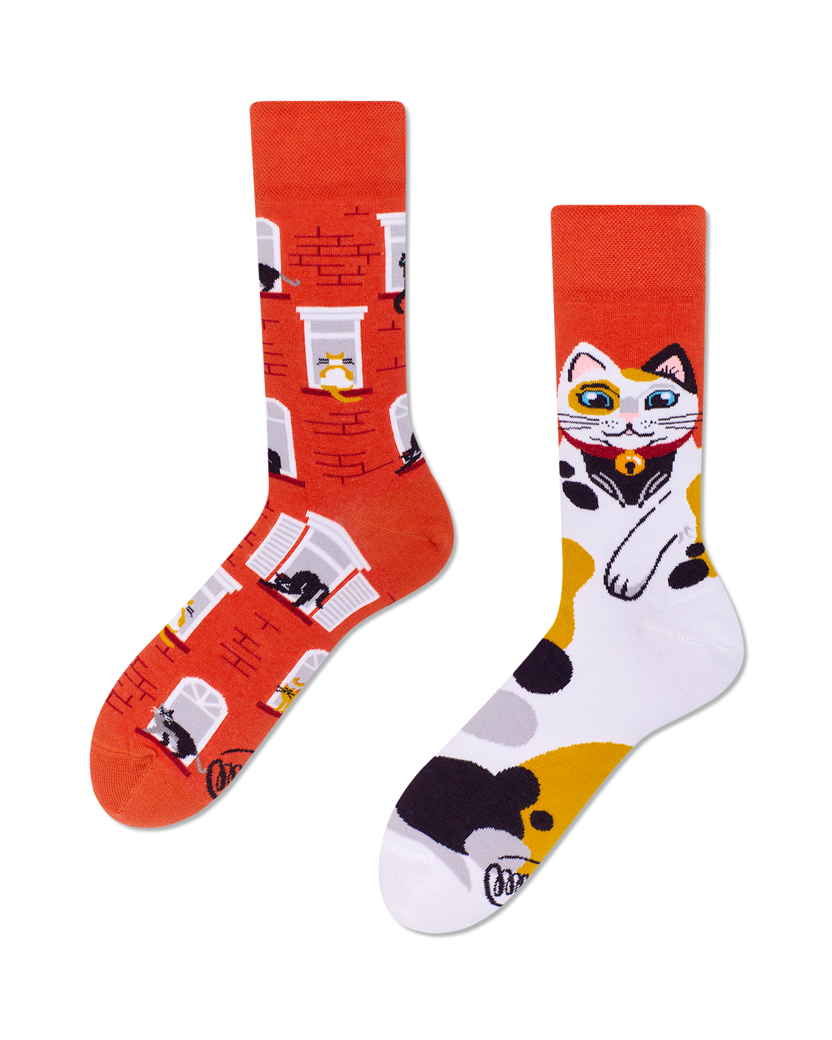 Many Mornings Socken City Cat Socken Katzen Motiv