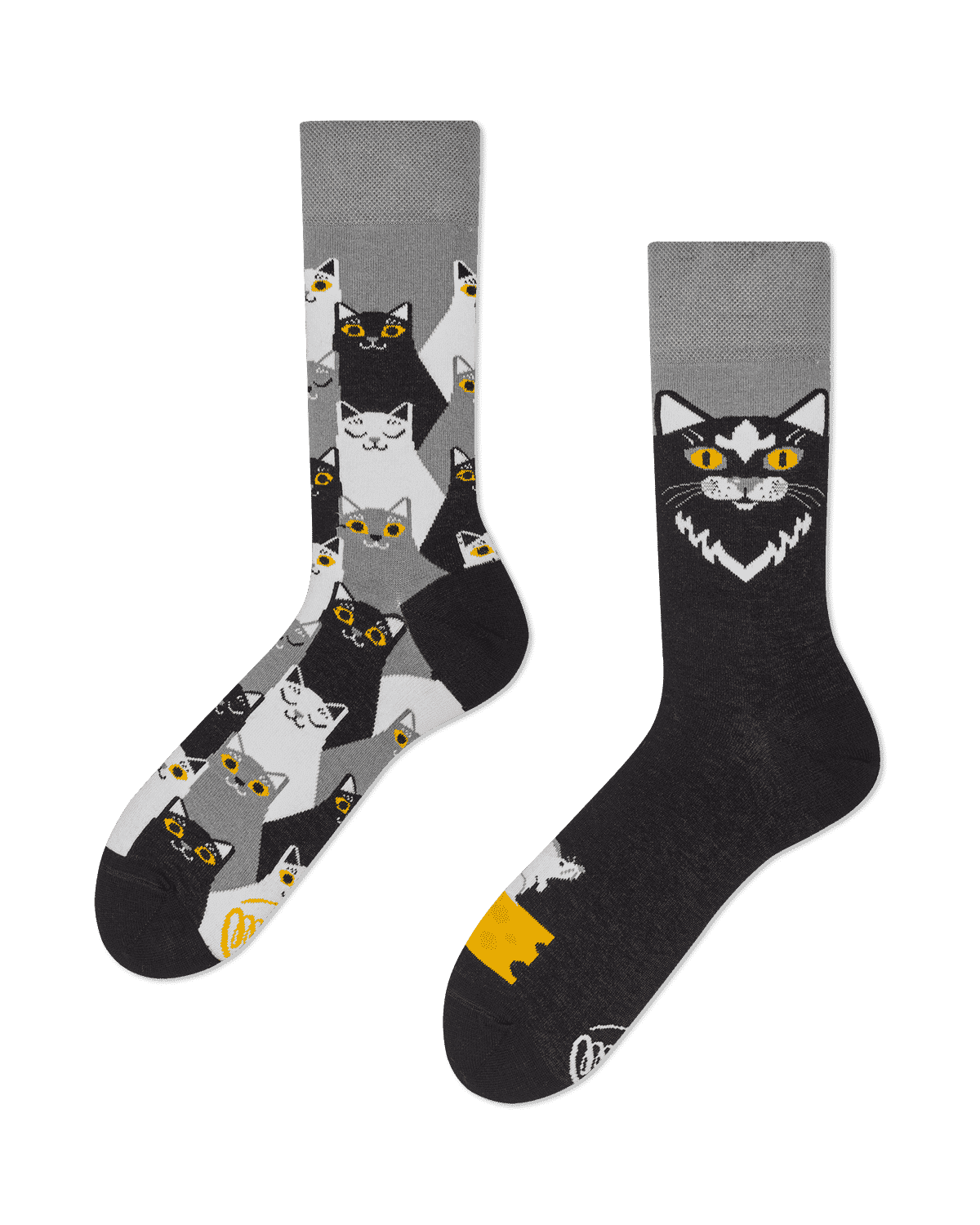 Many Mornings Socken Black Cat Katzen Motiv Socken