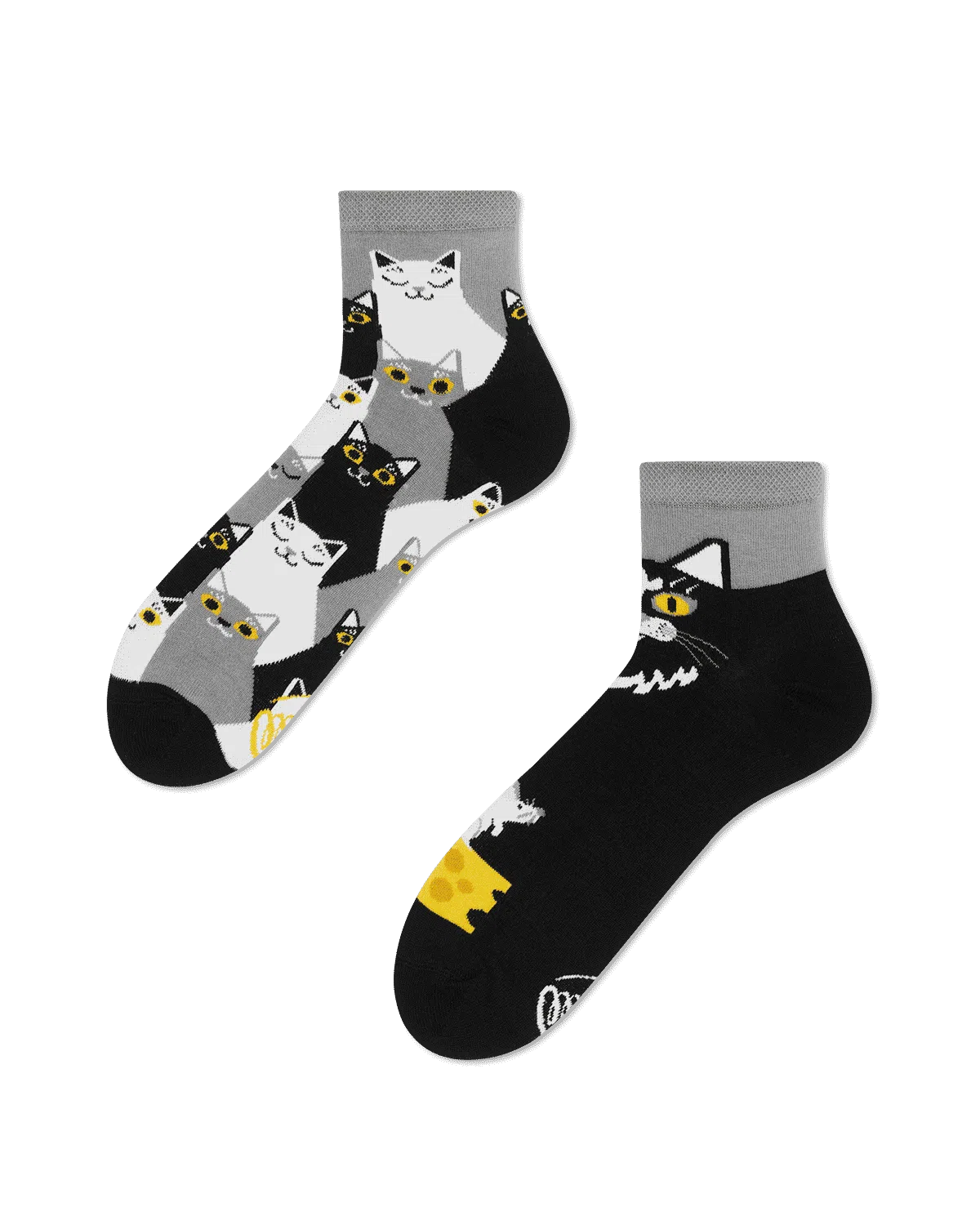 Many Mornings Quarters Black Cat Katze Motiv Socken