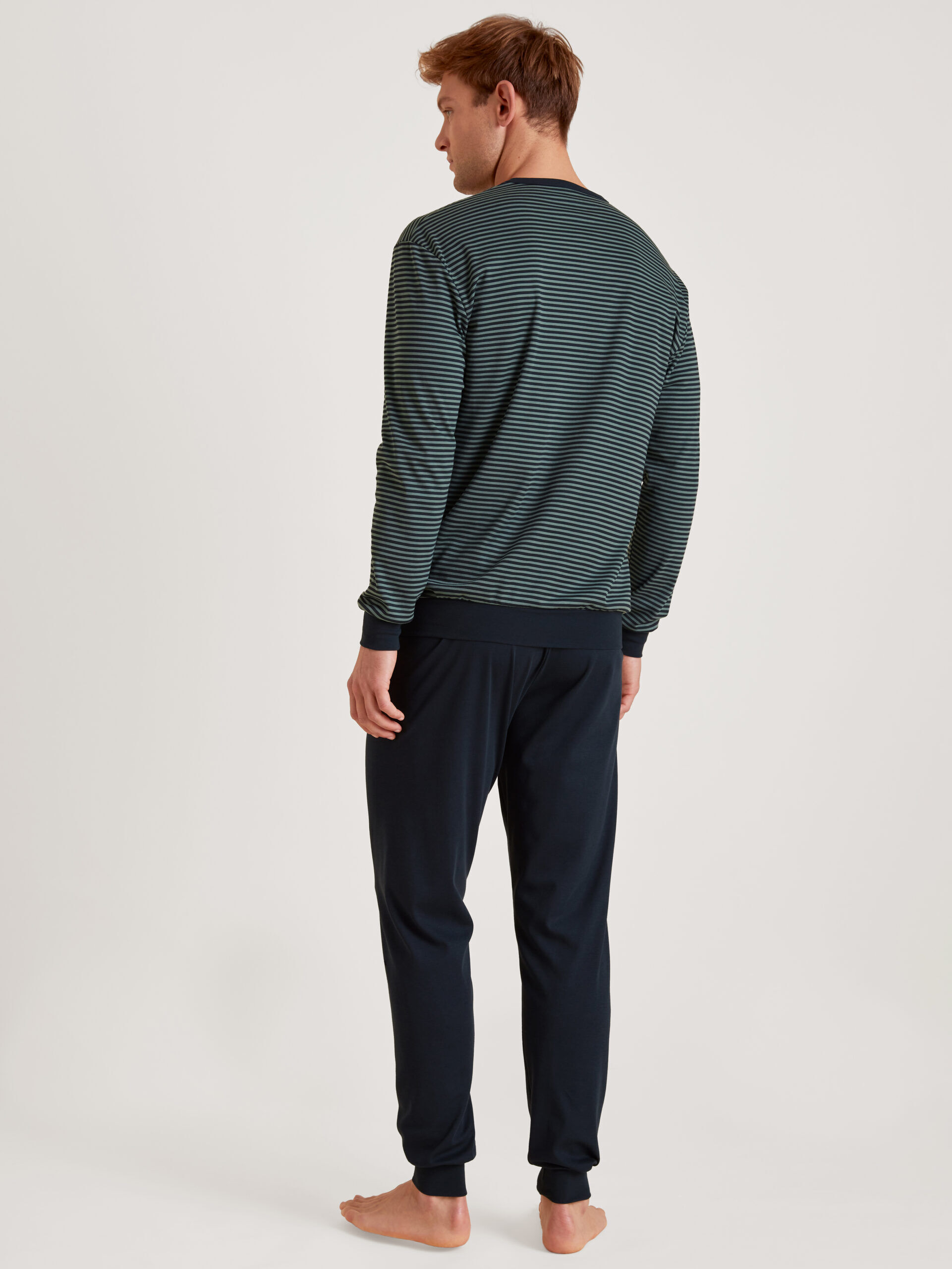 Calida Herren Bündchenpyjama dark glen - hinten