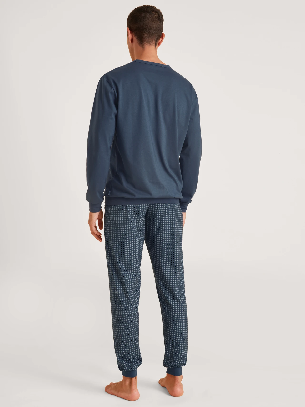 Calida Herren Bündchenpyjama saragossa blue - von hinten