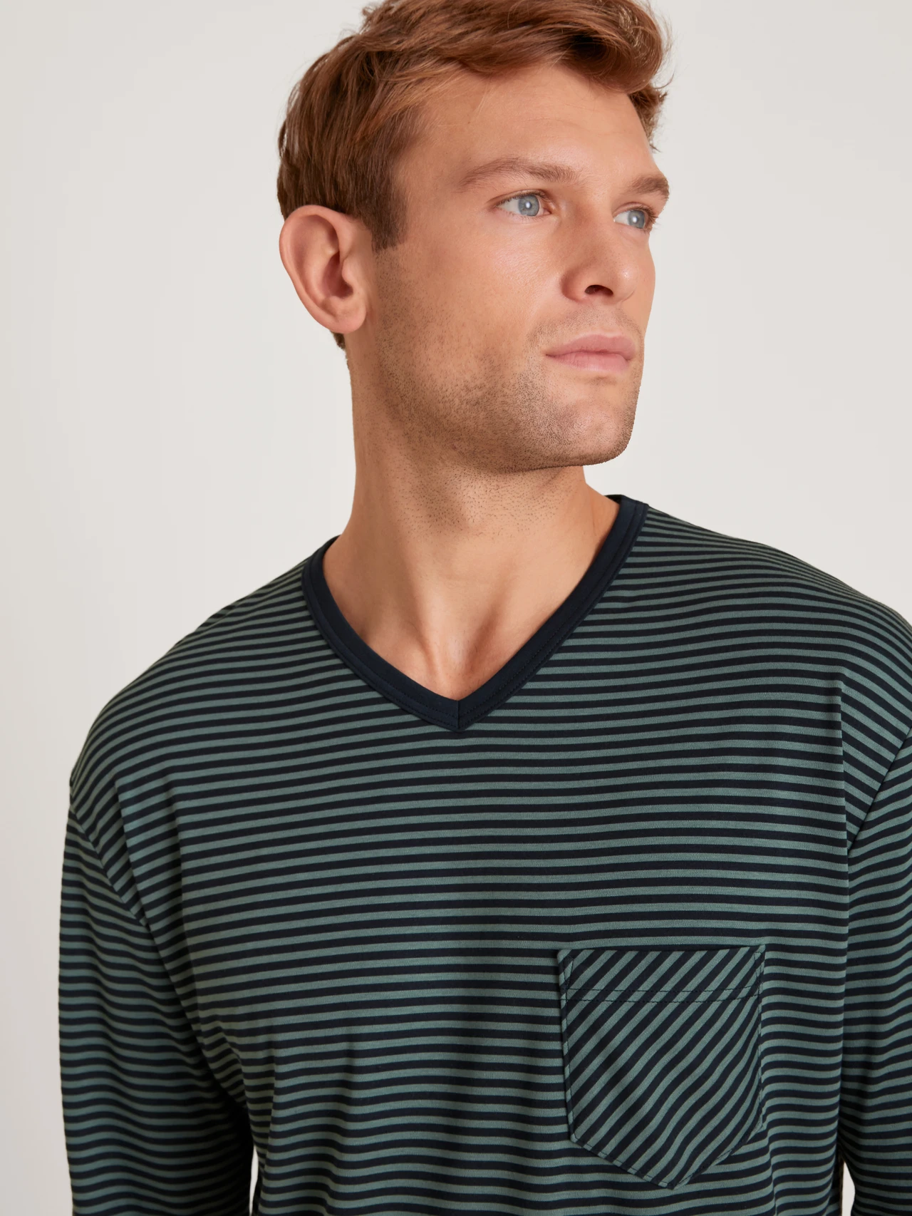 Calida Herren Pyjama dark glen - Details Calida Herren Pyjama dark glen - Details