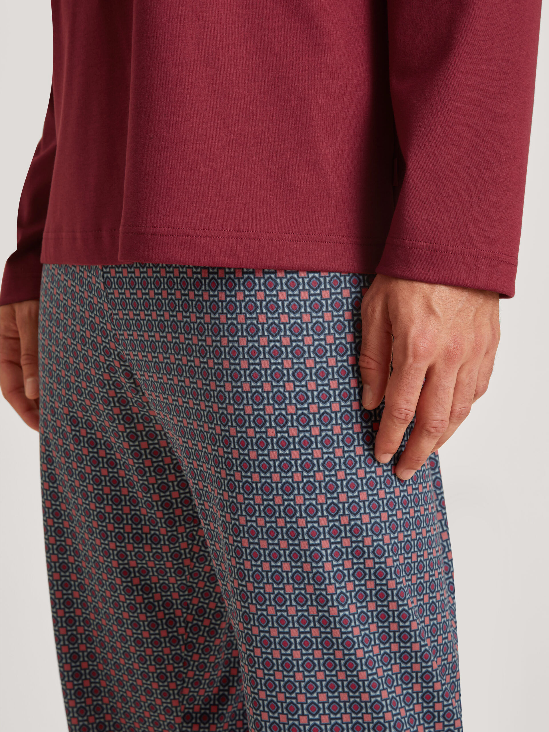 Calida Herren Pyjama mars red - details