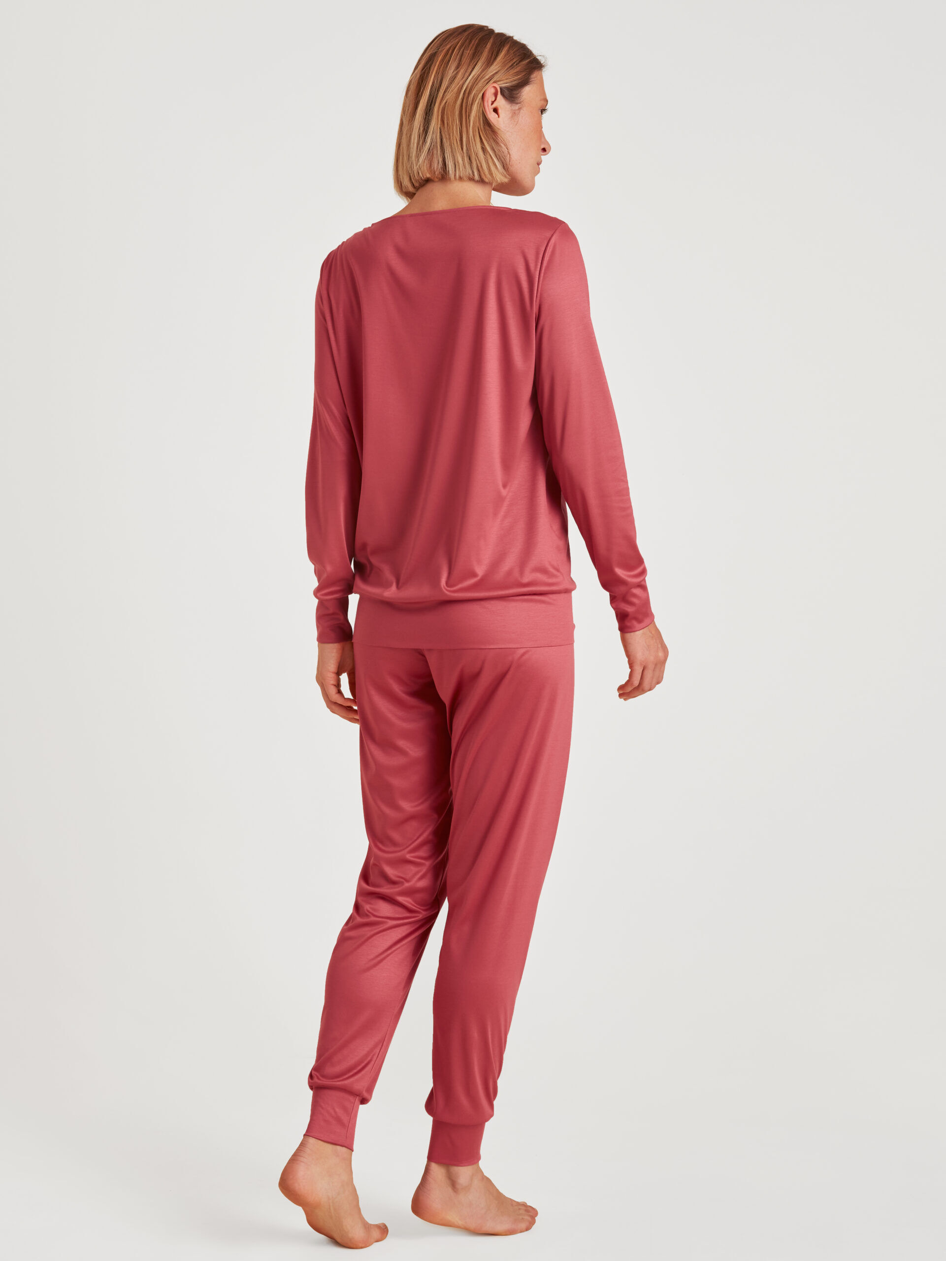 Calida Damen Bündchenpyjama pomegranate red - hinten Calida Damen Bündchenpyjama pomegranate red - hinten